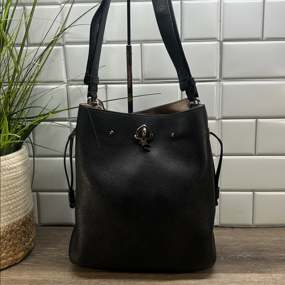 kate spade Black Pebbled Leather Shoulder Bag